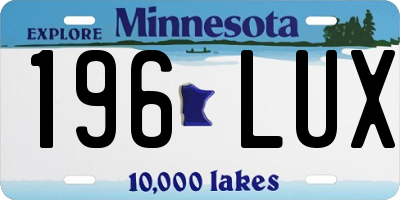MN license plate 196LUX