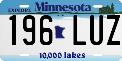 MN license plate 196LUZ