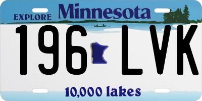 MN license plate 196LVK