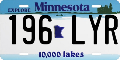 MN license plate 196LYR