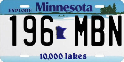 MN license plate 196MBN