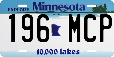 MN license plate 196MCP