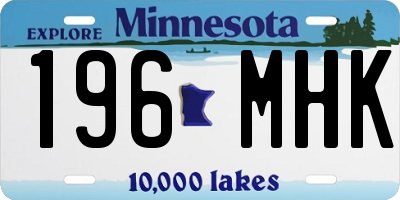 MN license plate 196MHK