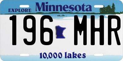 MN license plate 196MHR