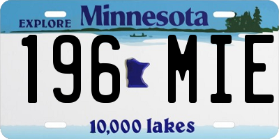 MN license plate 196MIE