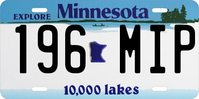 MN license plate 196MIP