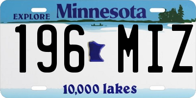 MN license plate 196MIZ