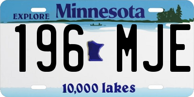 MN license plate 196MJE