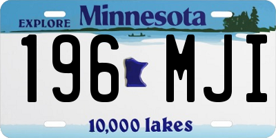 MN license plate 196MJI