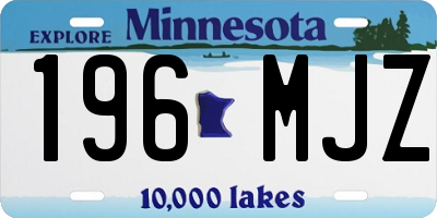 MN license plate 196MJZ