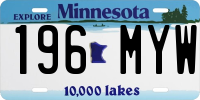 MN license plate 196MYW