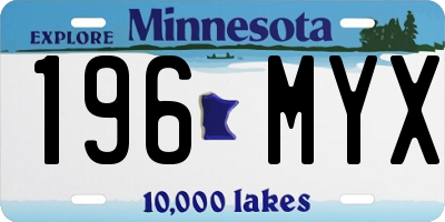 MN license plate 196MYX