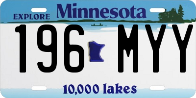 MN license plate 196MYY