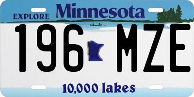MN license plate 196MZE