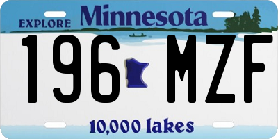 MN license plate 196MZF