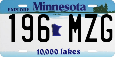 MN license plate 196MZG