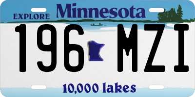 MN license plate 196MZI