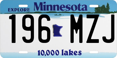MN license plate 196MZJ