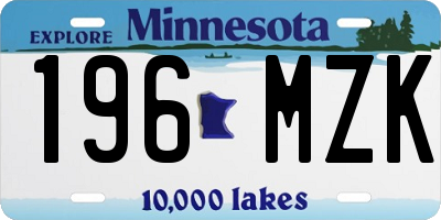 MN license plate 196MZK