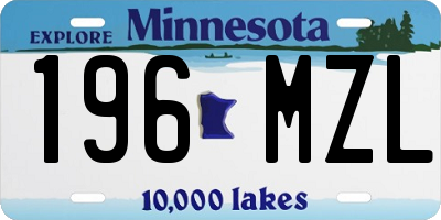 MN license plate 196MZL
