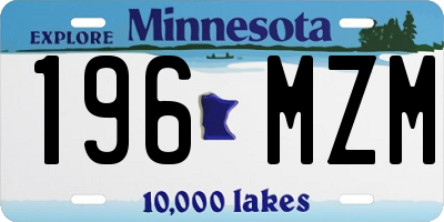 MN license plate 196MZM