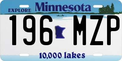 MN license plate 196MZP