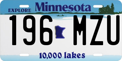 MN license plate 196MZU