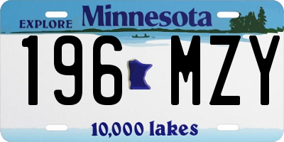 MN license plate 196MZY