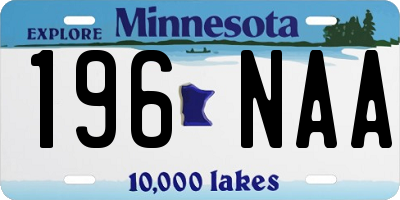 MN license plate 196NAA