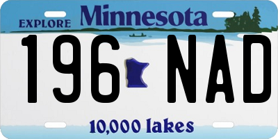 MN license plate 196NAD