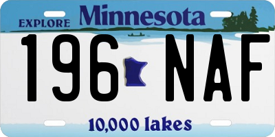 MN license plate 196NAF