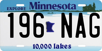 MN license plate 196NAG