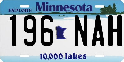 MN license plate 196NAH