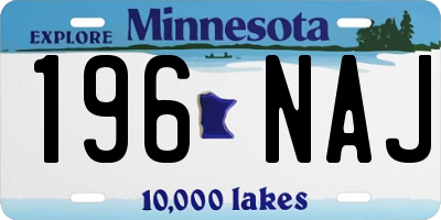 MN license plate 196NAJ