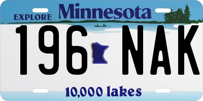MN license plate 196NAK