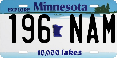 MN license plate 196NAM