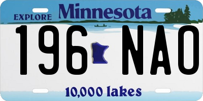 MN license plate 196NAO