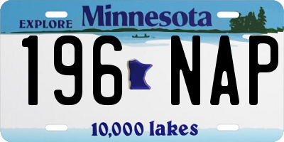 MN license plate 196NAP