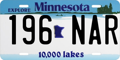 MN license plate 196NAR
