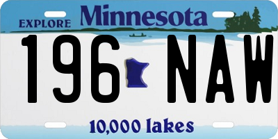 MN license plate 196NAW