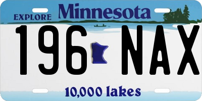 MN license plate 196NAX