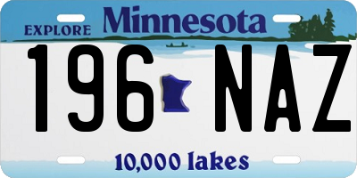 MN license plate 196NAZ