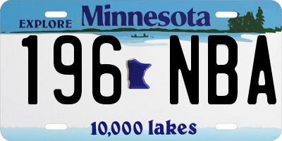 MN license plate 196NBA