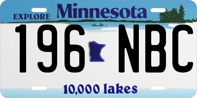 MN license plate 196NBC