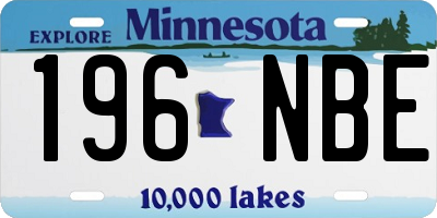 MN license plate 196NBE