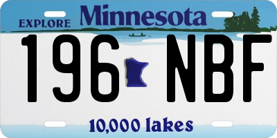 MN license plate 196NBF