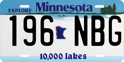 MN license plate 196NBG