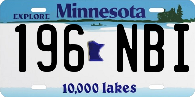MN license plate 196NBI