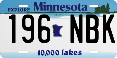 MN license plate 196NBK