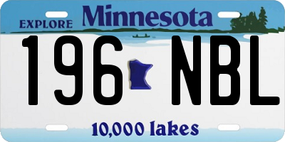 MN license plate 196NBL